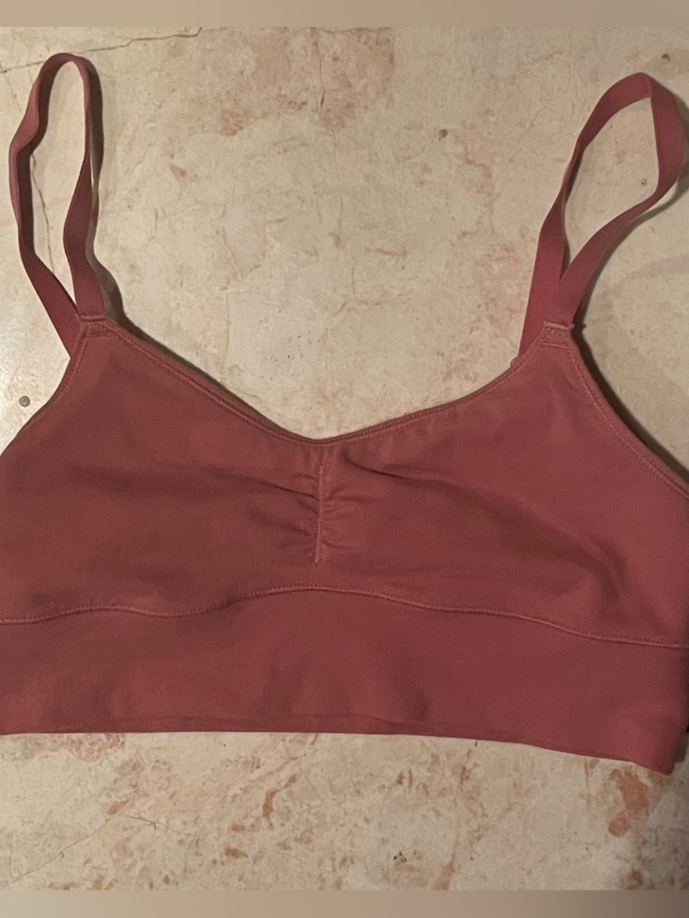 EUC Aerie Chill Play Move Cotton Bralette. Extra Small. Salmon/Mauve Color.